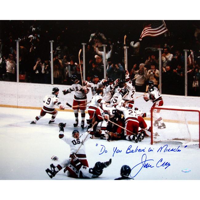 Steiner Sports Jim Craig 1980 USA Photograph w/ 'Do You Believe in Miracles?' Inscription