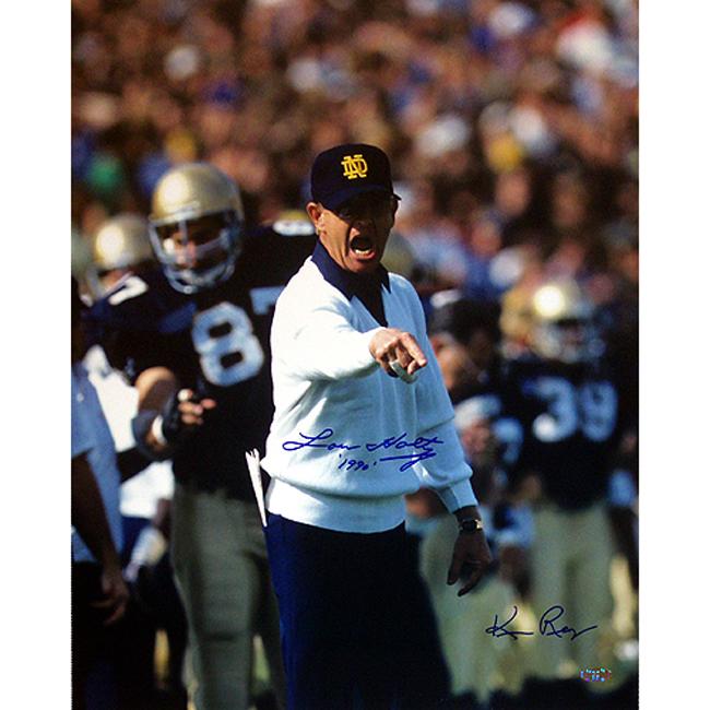 Steiner Sports Lou Holtz Pointing with White Sweater by Ken Regan Photograph