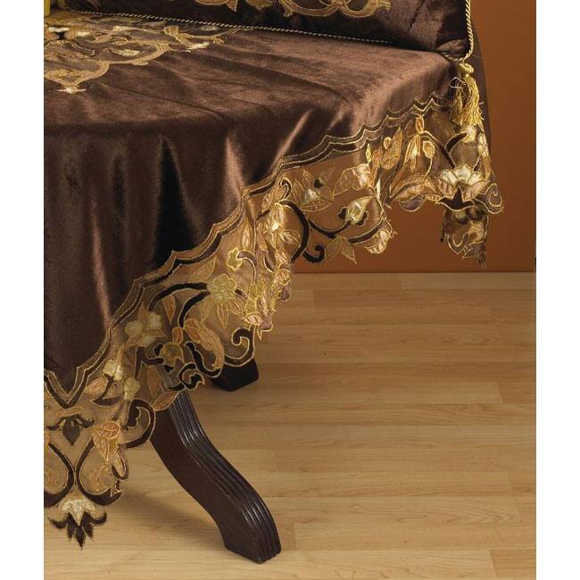 Square Applique Chocolate Tablecloth