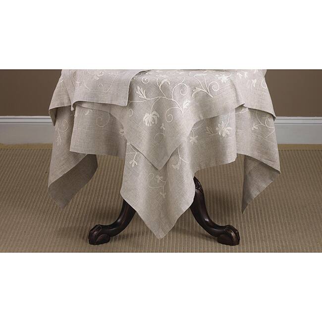 Crewelwork Square Embroidered Tablecloth