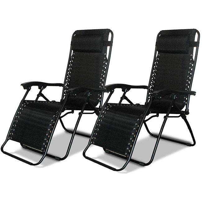 Caravan Canopy Black Zero-Gravity Chairs (Pack of Two)