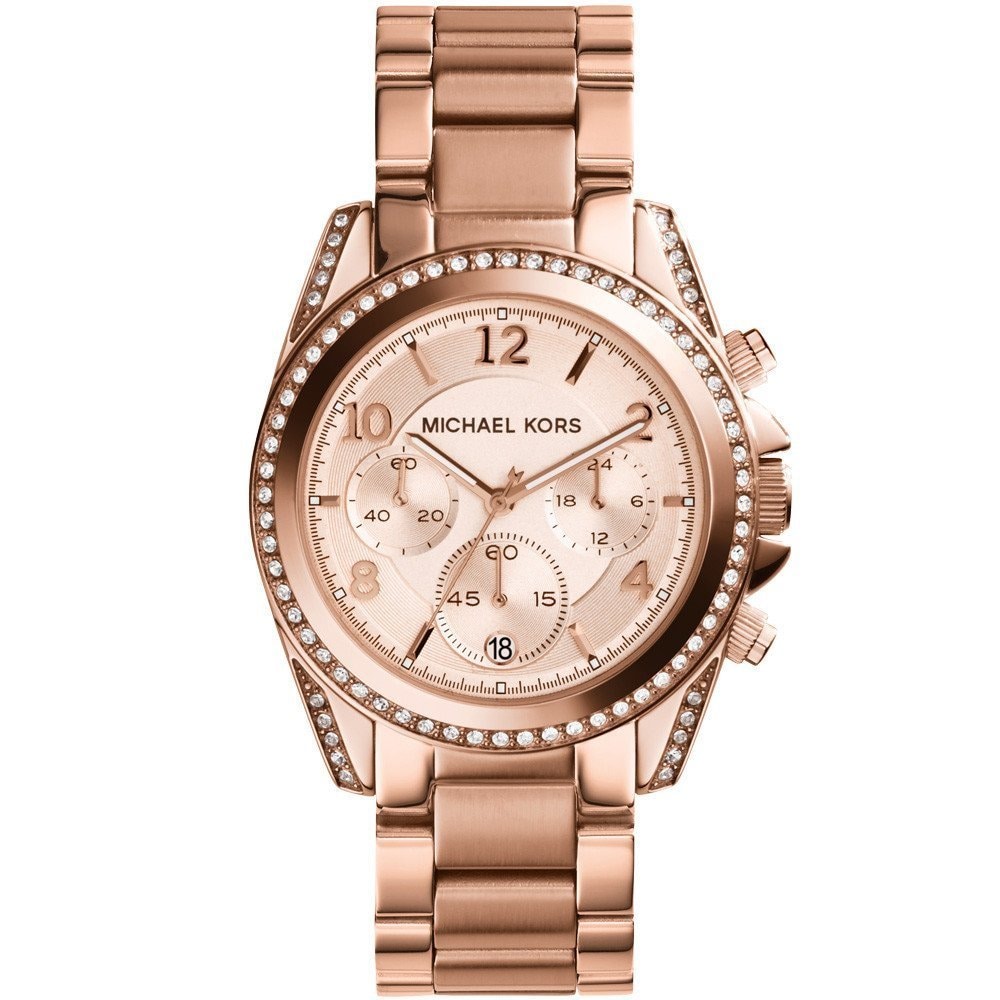 michael kors gold watch with swarovski crystals