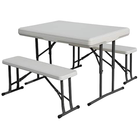 Stansport White Bench Seat Folding Table
