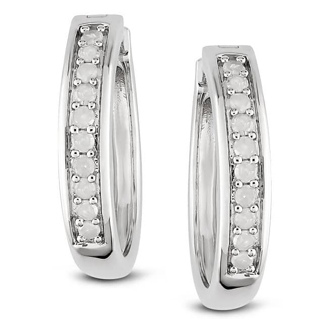 Miadora Sterling Silver 1/3ct TDW Diamond Earrings