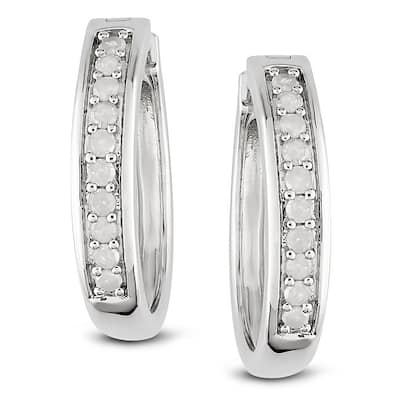 Miadora Sterling Silver 1/3ct TDW Diamond Earrings