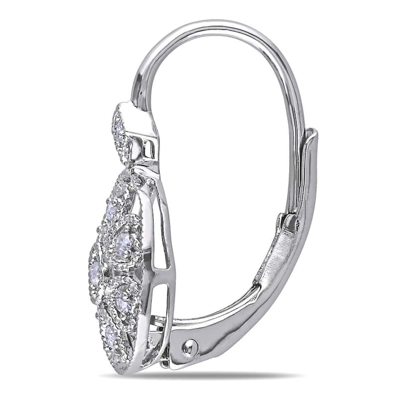 Miadora Sterling Silver 1/8ct TDW Diamond Earrings