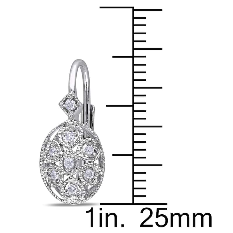 Miadora Sterling Silver 1/8ct TDW Diamond Earrings