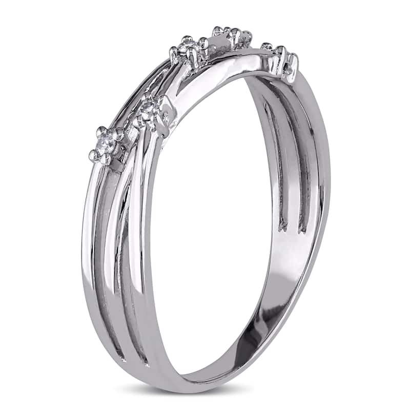 Miadora Sterling Silver Diamond Fashion Ring