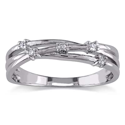 Miadora Sterling Silver Diamond Fashion Ring
