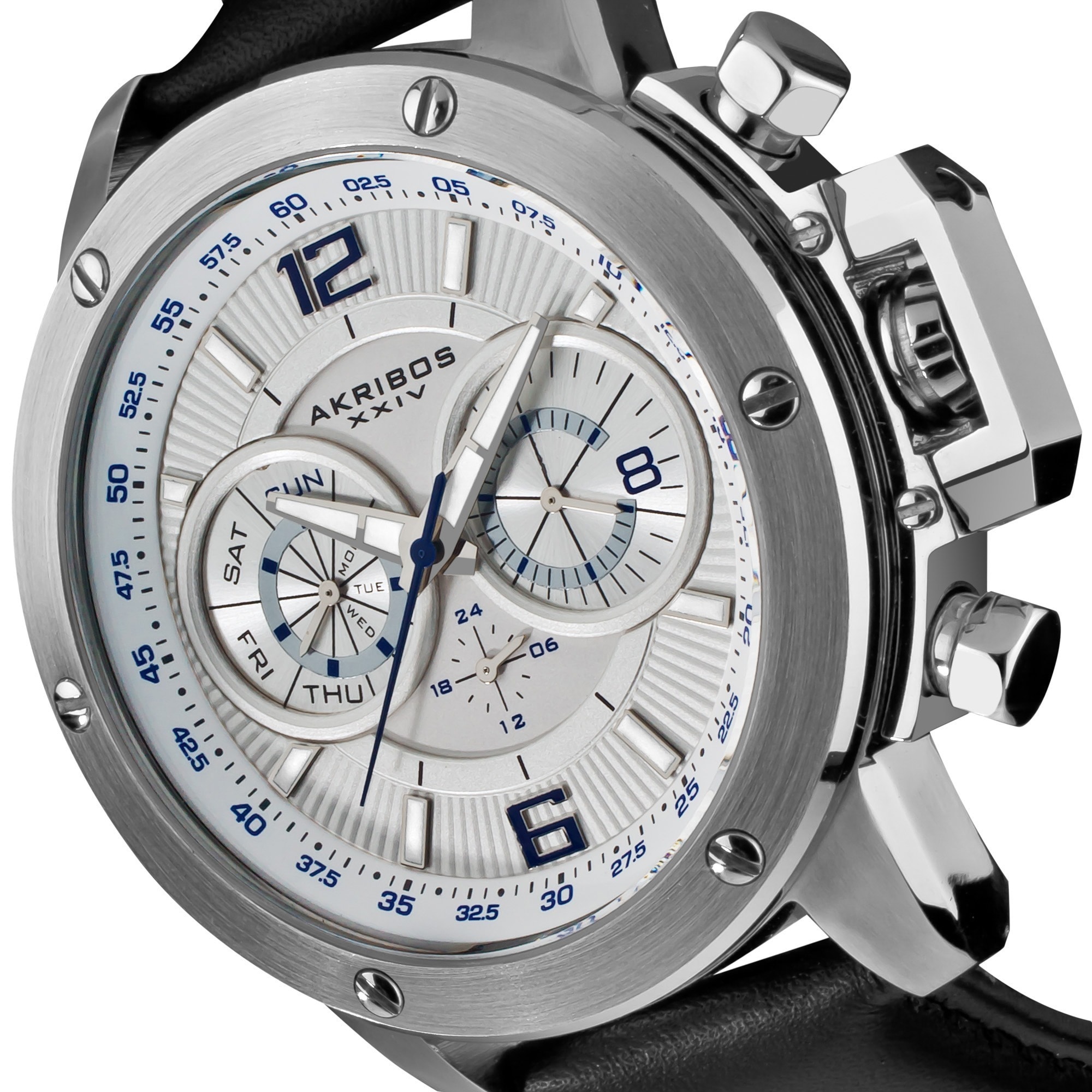 NWT Akribos XXIV White Men\'s Watch Akribos-XXIV-Mens-Chronograph-  main image 4
