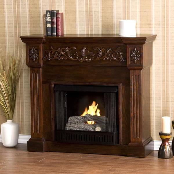 Shop Wellington Espresso Gel Fireplace Free Shipping Today