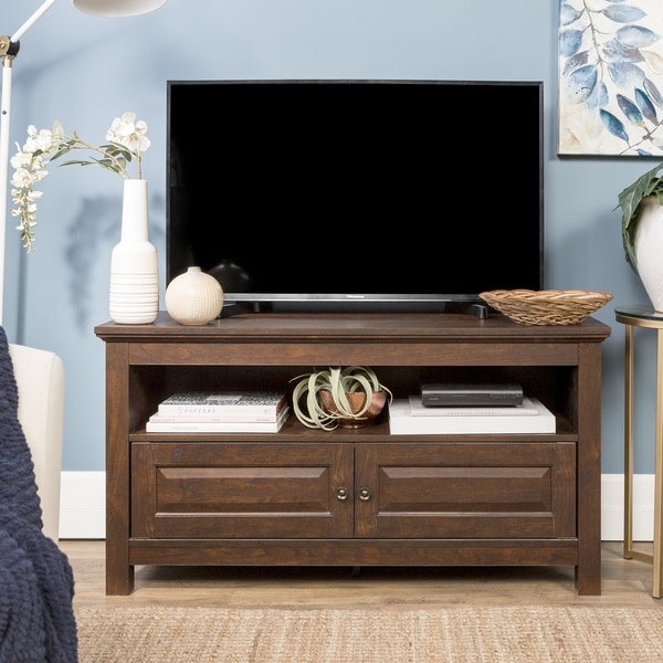 44 Tv Stand Console Traditional Brown X 16 23h On 44 Tv Stand Console Traditional Brown X 16