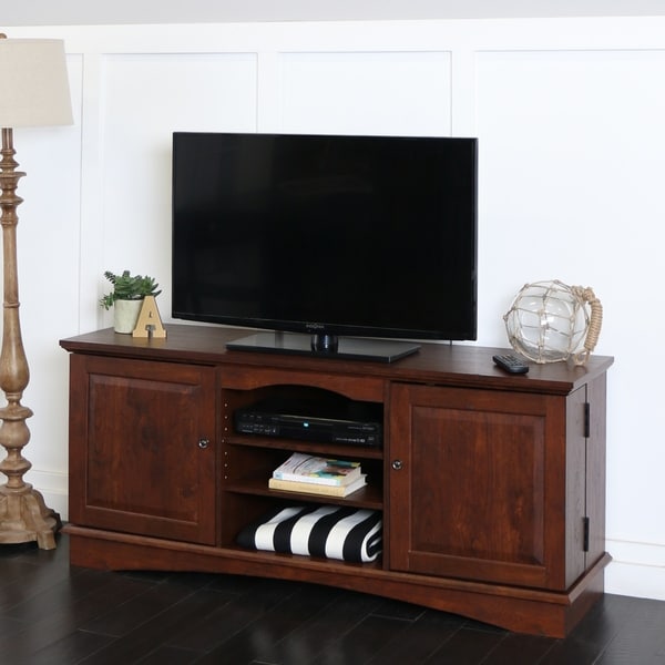 Shop 60-inch Brown Wood TV Stand - On Sale - Free Shipping ...