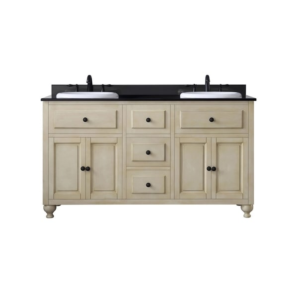 Shop Kensington 60 In Antique White Double Sink Vanity With