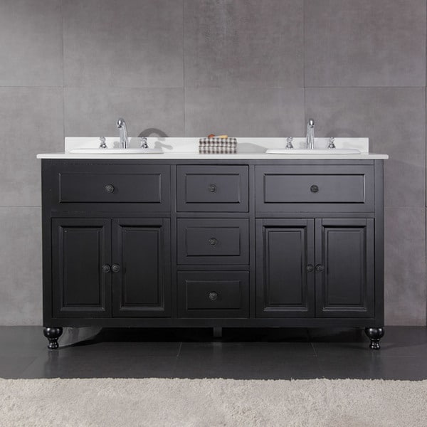 Ove Decors Keith 60 Inch Double Sink Bathroom Vanity With Marble Top Free Shipping Today 