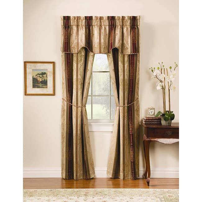Tuscan Jacquard Autumn 5-piece Window Treatment Set