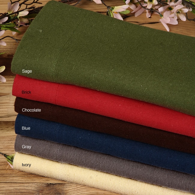 Royal Elegance Solid Flannel Bed Sheet Set (Twin/Full)