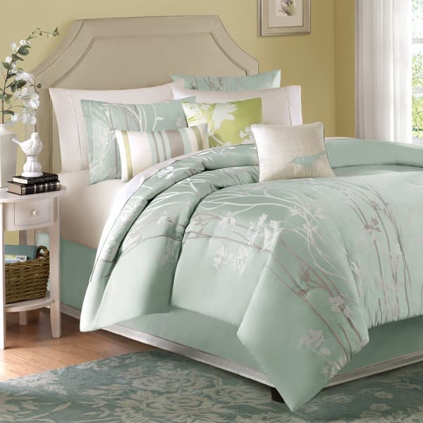 Shop Madison Park Athena Green 7 Piece Comforter Set On Sale