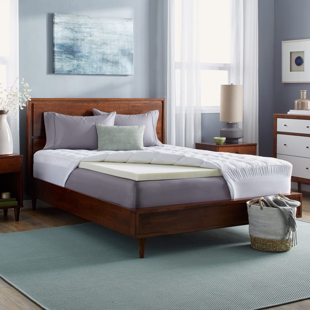 Slumber Solutions 2-inch Memory Foam and 1.5-inch Fiber Fill Mattress Topper