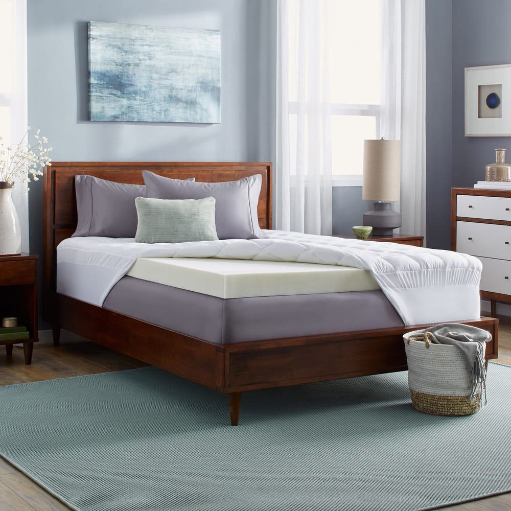 Slumber Solutions 4-inch Memory Foam and 1.5-inch Fiber Mattress Topper