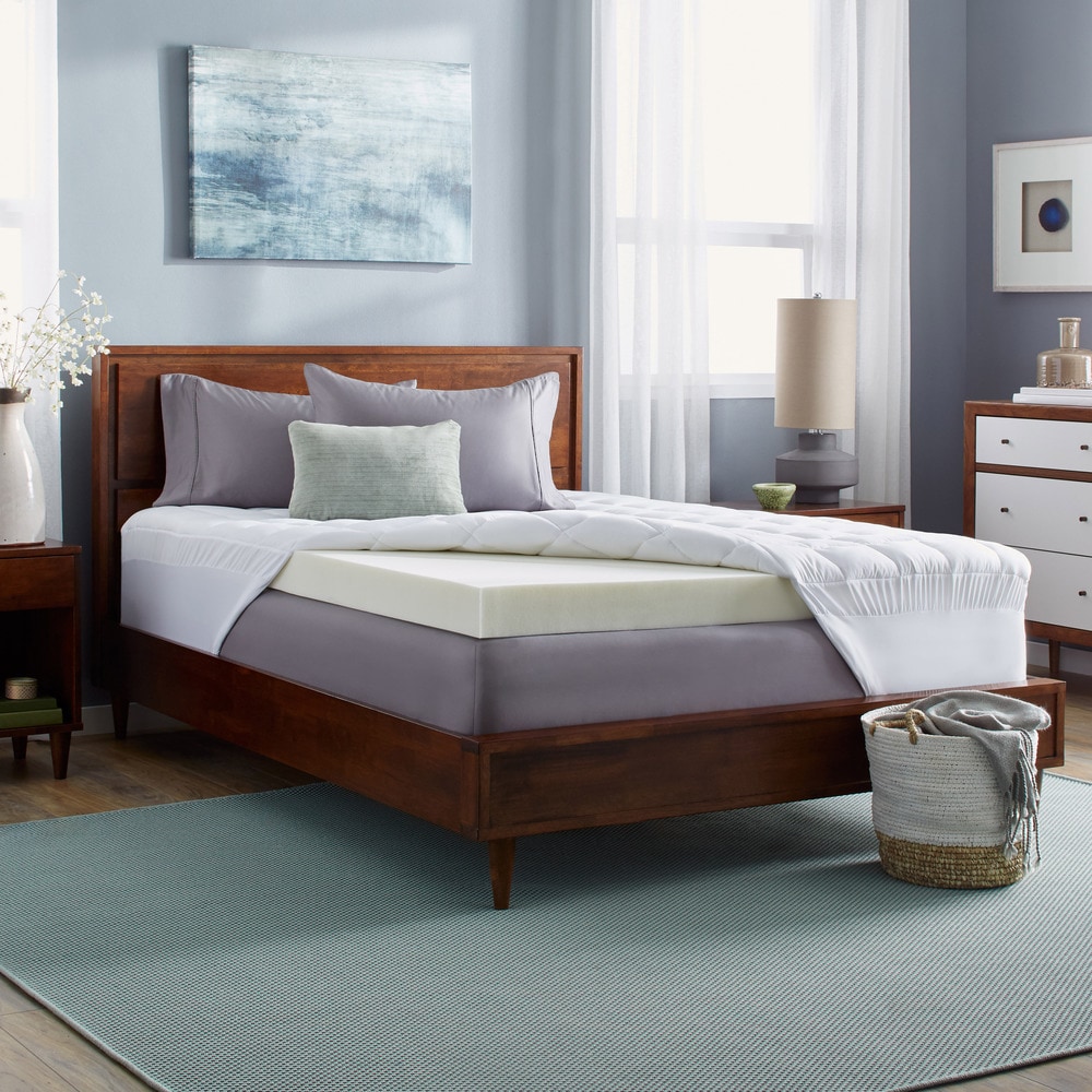 Slumber Solutions 4-inch Memory Foam and 1.5-inch Fiber Mattress Topper