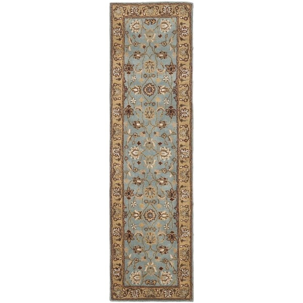 Safavieh Handmade Heritage Timeless Traditional Blue/ Gold Wool Runner Rug - 2'3 x 14'