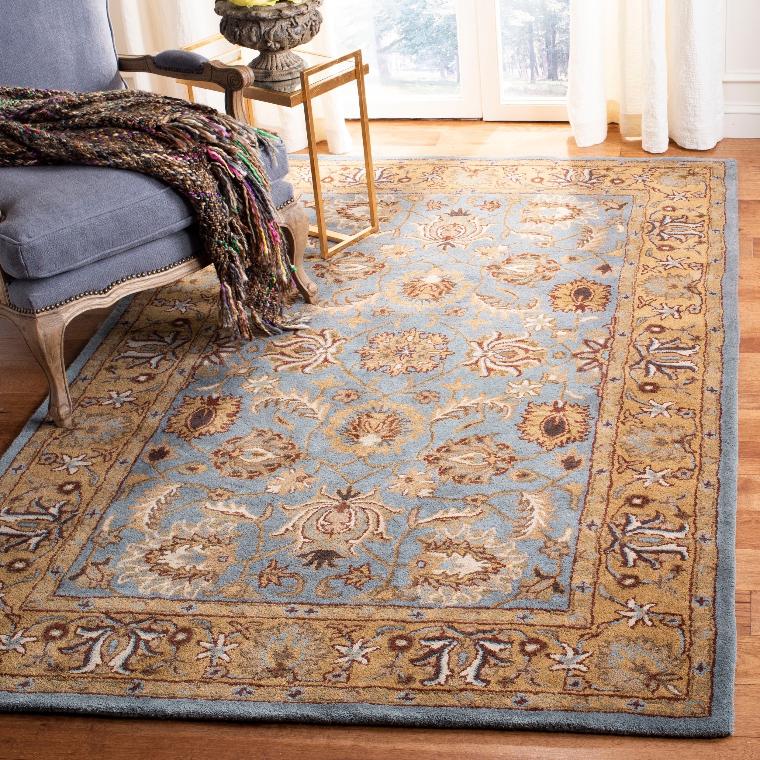 Handmade Heritage Mahal Blue/ Gold Wool Rug (5 x 8) Today $170.99 4