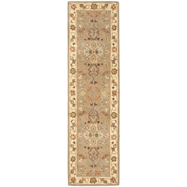 Safavieh Handmade Heritage Traditional Oushak Light Green/Beige Wool Runner (2'3 x 8')
