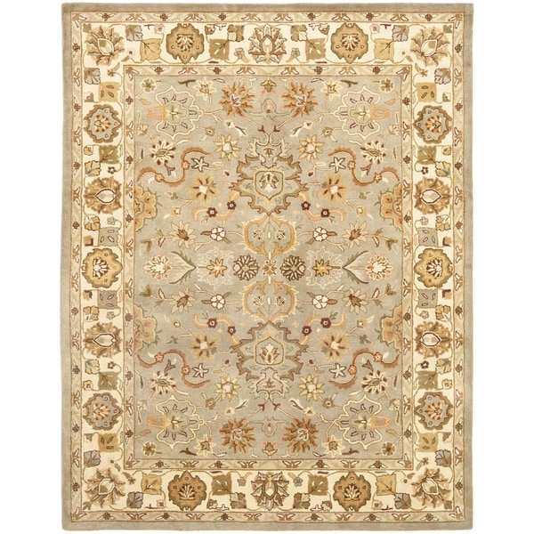 Safavieh Handmade Heritage Traditional Oushak Light Green/Beige Wool Rug (6' x 9')