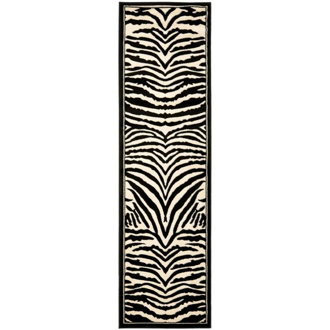 Lyndhurst Collection Zebra Black/ White Runner (23 X 6)
