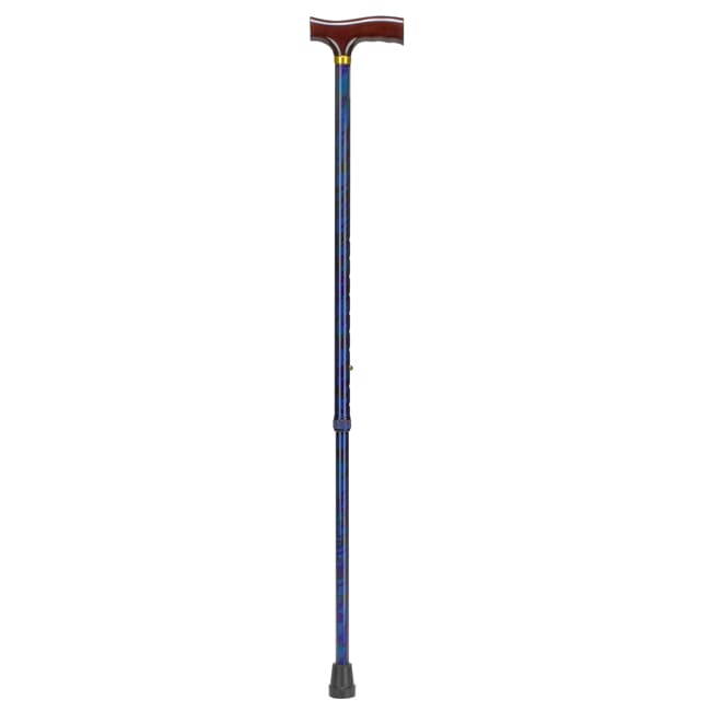 Adjustable Cyclone Blue Wood Derby Top Handle Cane (Cyclone blue )