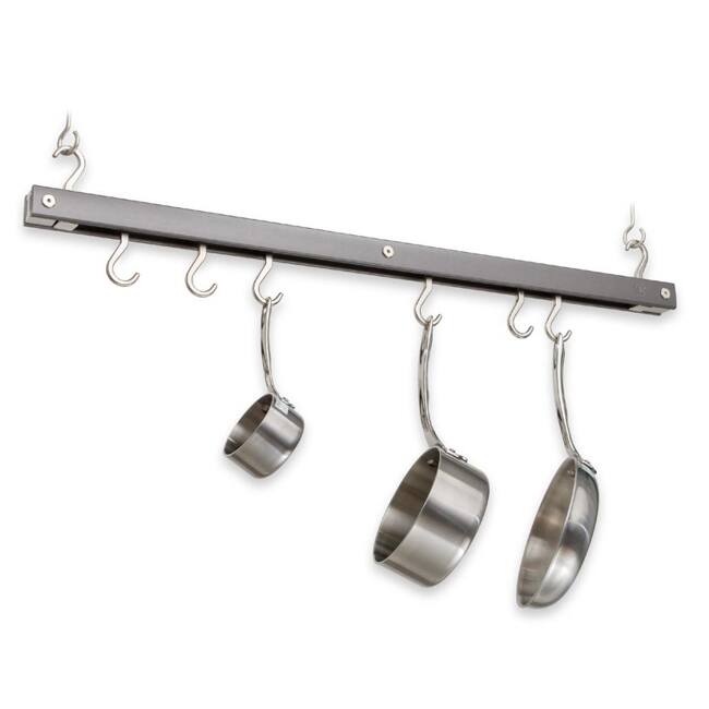 J.K. Adams 36-Inch Oval Hanging Pot Rack, Grey
