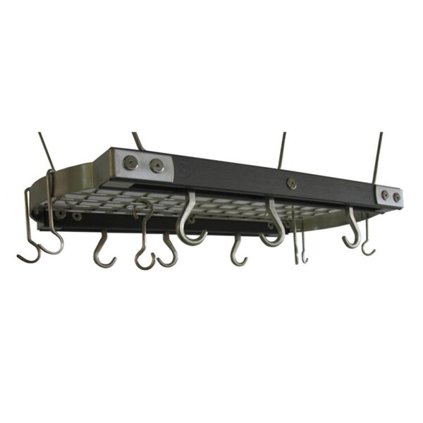 J.K. Adams 24-Inch Oval Hanging Pot Rack, Grey