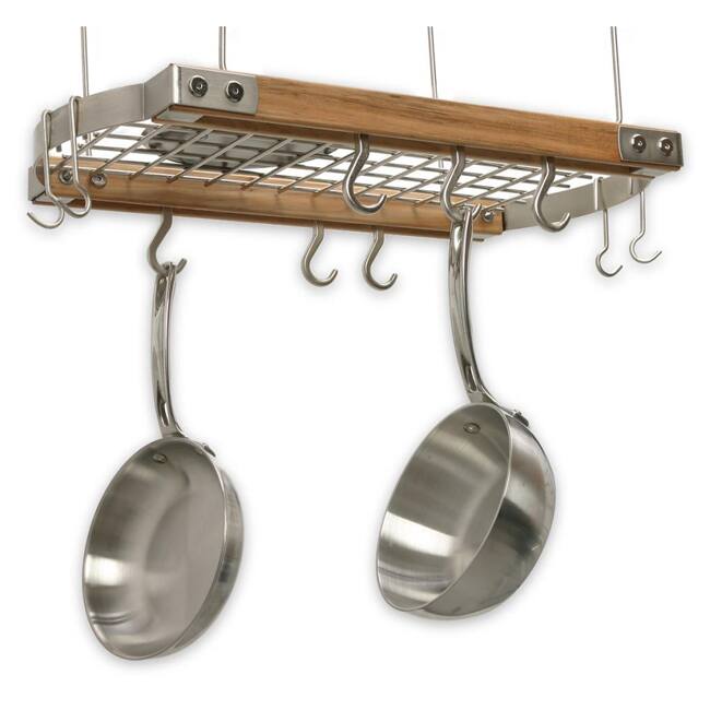 J.K. Adams 24-Inch Oval Hanging Pot Rack, Natual