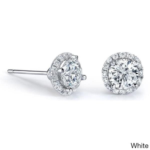 Shop 14k White Gold 1ct Tdw Diamond Stud Halo Earrings Free