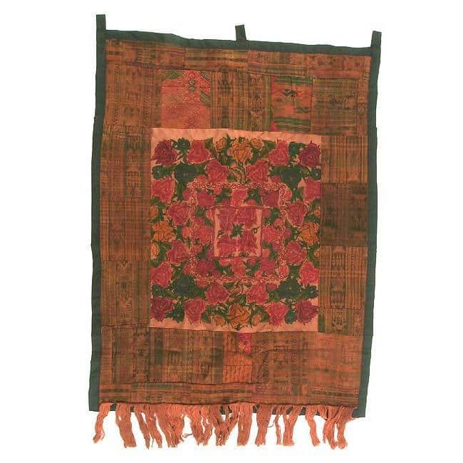Embroidered Rust-Red Tapestry (Guatemala)