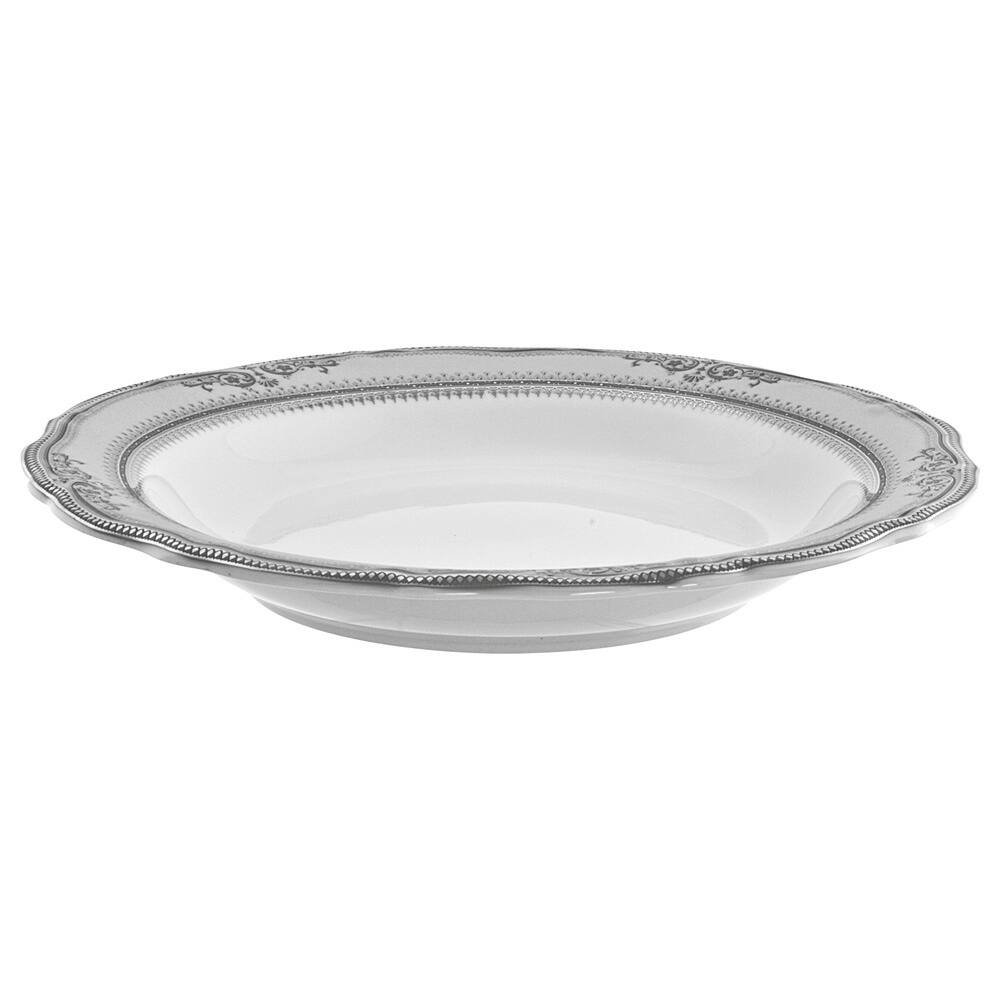 10 Strawberry Street Vanessa Platinum 9-inch Rim Soup Bowls (Set of 6)