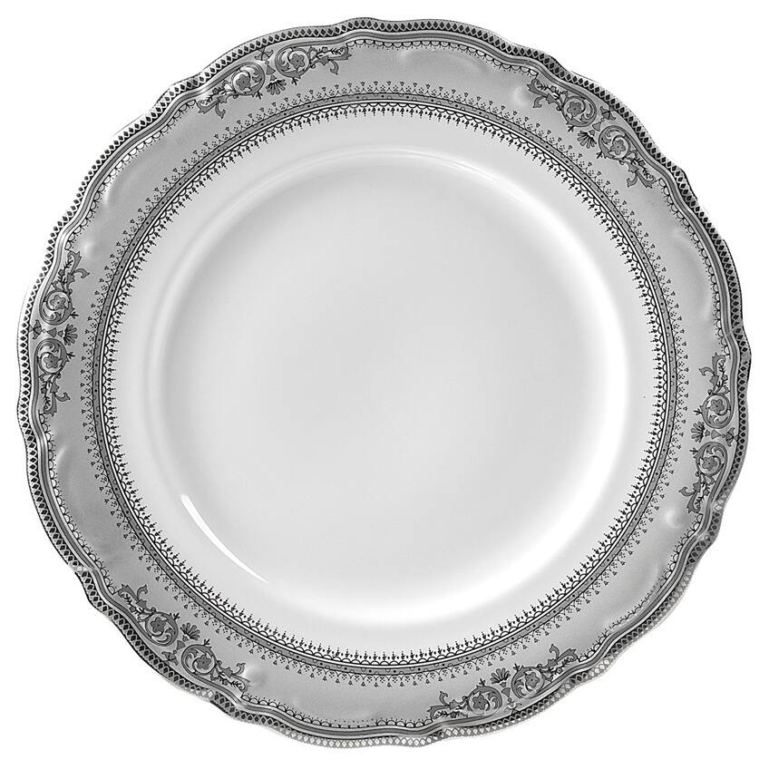 10 Strawberry Street Vanessa Platinum 10.5" Dinner Plate (Set of 6)