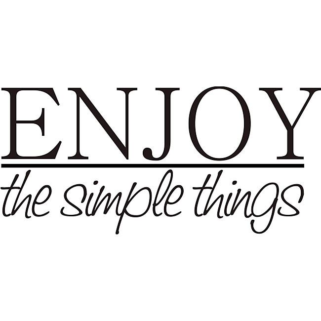 Decorative Enjoy The Simple Things Vinyl Wall Art Quote (BlackApplication instructions includedDimensions 10 inches high x 21.7 inches wide x 0.0625 inches deep )