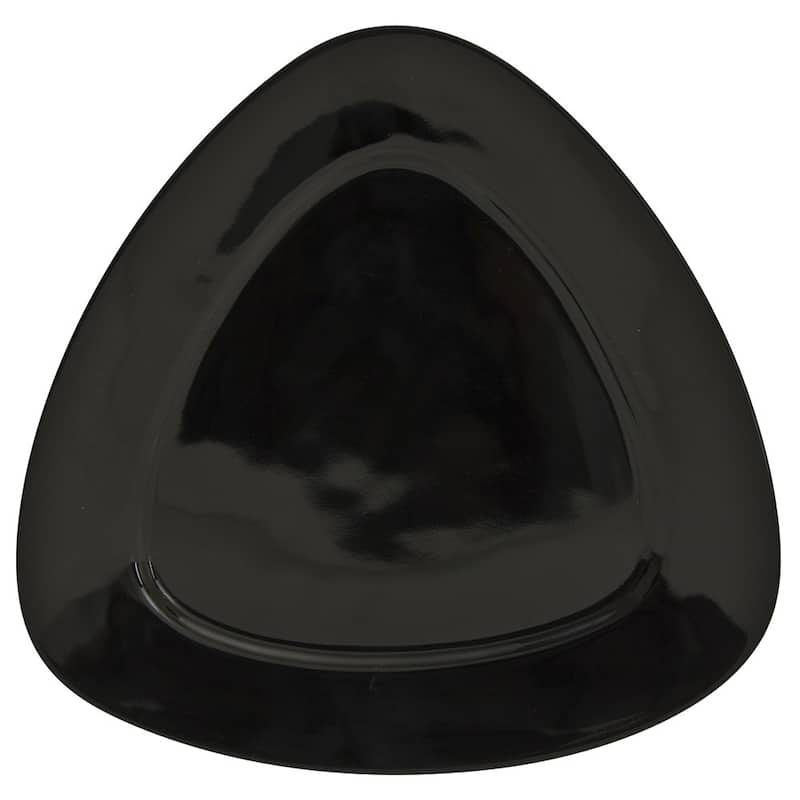 10 Strawberry Street Black Porcelain Triangle Luncheon/ Dinner Plates (Pack of 6)