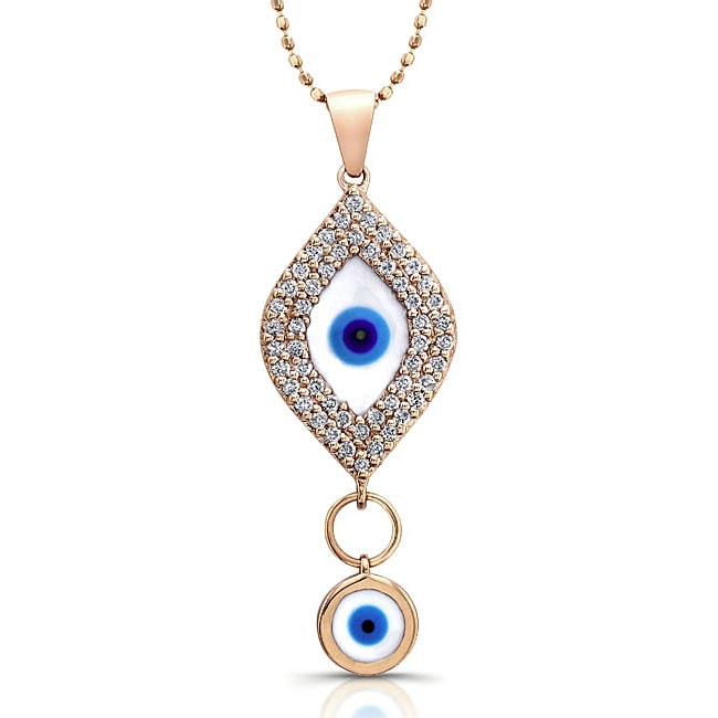 Shop Victoria Kay 14k Yellow Gold 1/3ct TDW Diamond Evil Eye Necklace Free Shipping Today