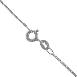 Fremada 14k White Gold 18 inch Square Bar Link Necklace (1 mm) Fremada Gold Necklaces