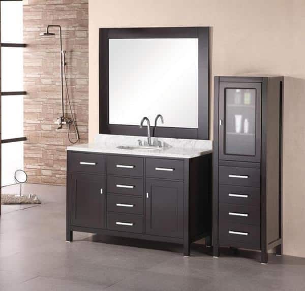 Design Element London Single Sink Espresso Bathroom Vanity Set 5408896