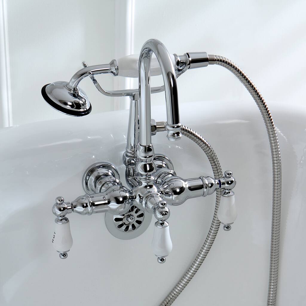Kingston Brass Americana Wall-mount Chrome Clawfoot Tub Faucet