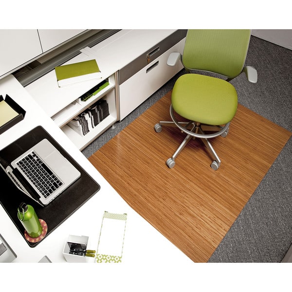 Eco Bamboo Deluxe Rectangular Natural Chair Mat (60 x 48) On Sale