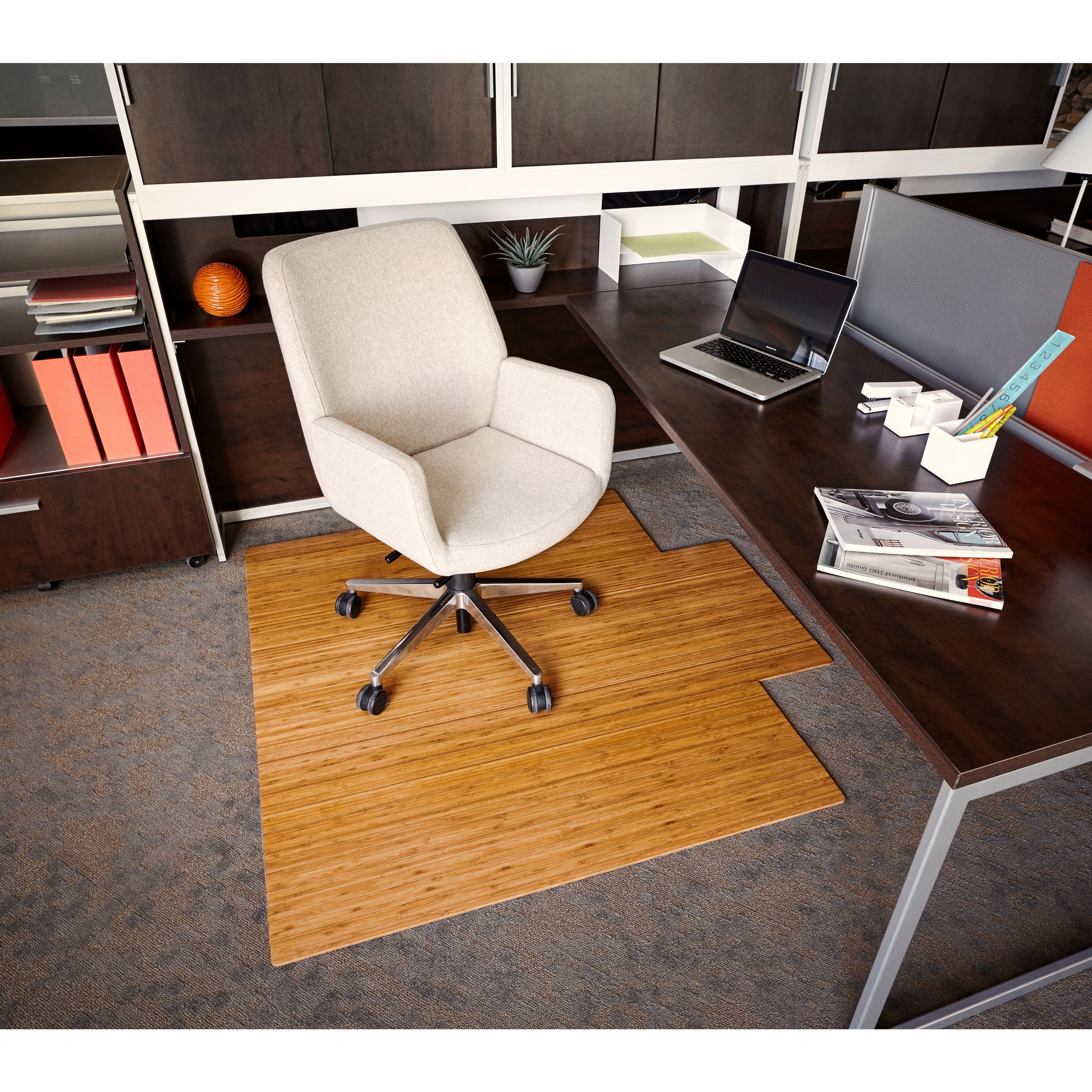 Bamboo office chair online mat