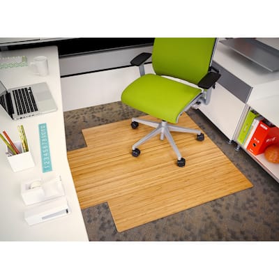 Eco Bamboo Standard Natural Chair Mat with lip (44 x 52)