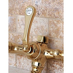 Wall-mount Polished Brass Clawfoot Tub Faucet with Hand Shower ... Wall-mount Polished Brass Clawfoot Tub Faucet with Hand Shower ...