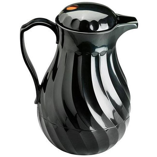 Vollrath Hot and Cold Black Swirl Black Beverage Server