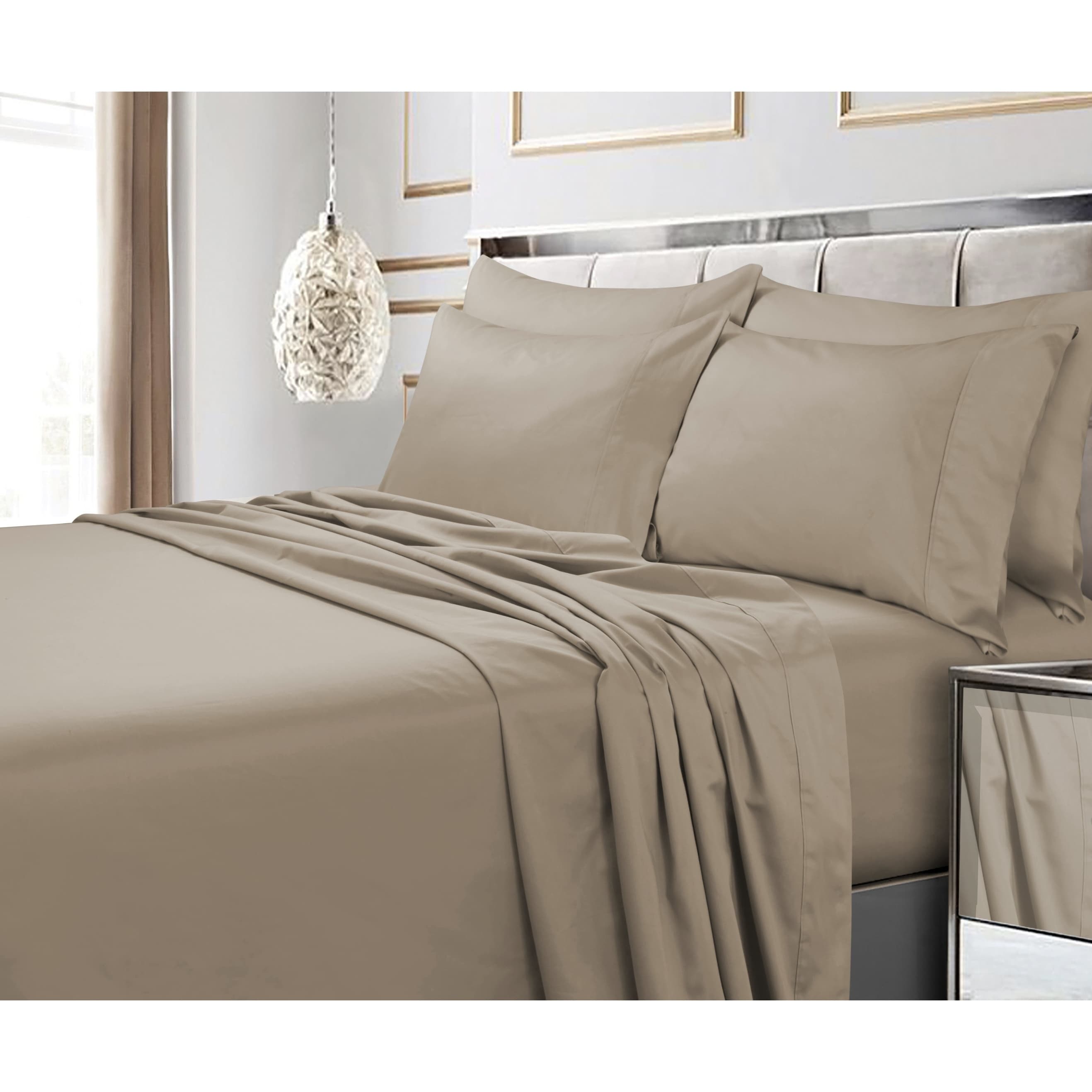 Egyptian Cotton 600 TC Extra Deep Pocket 6-piece Bed Sheet Set